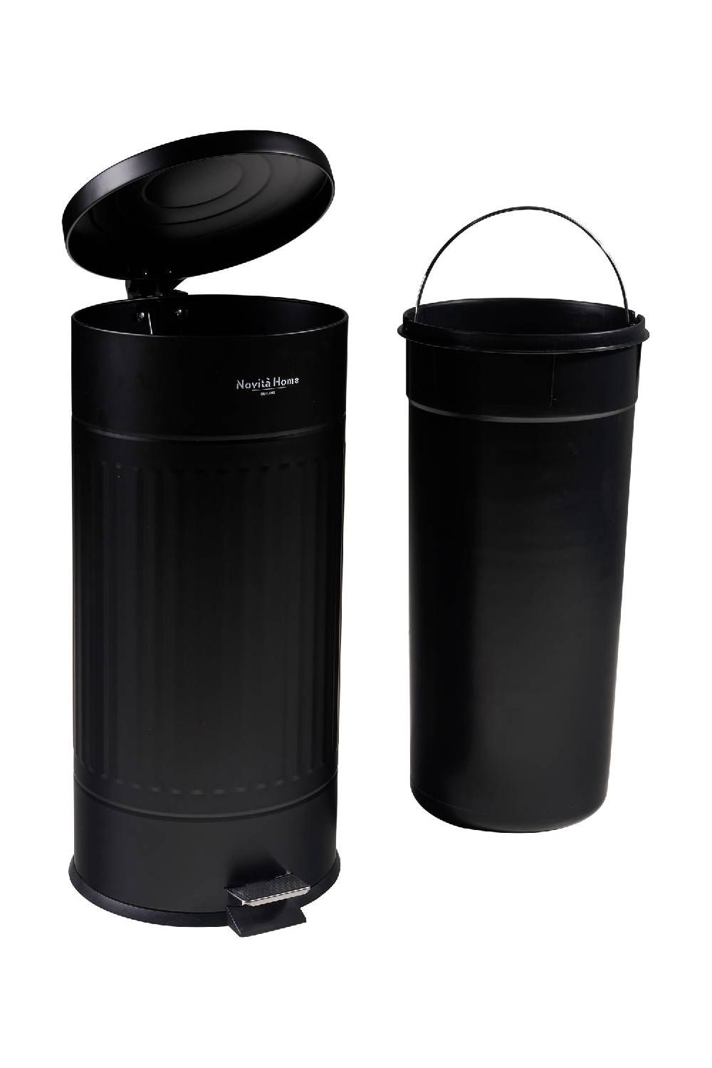 Novità Home Daily Trash - Pattumiera Nera Opaca - 30 Litri Soft Touch In Metallo Soft Close