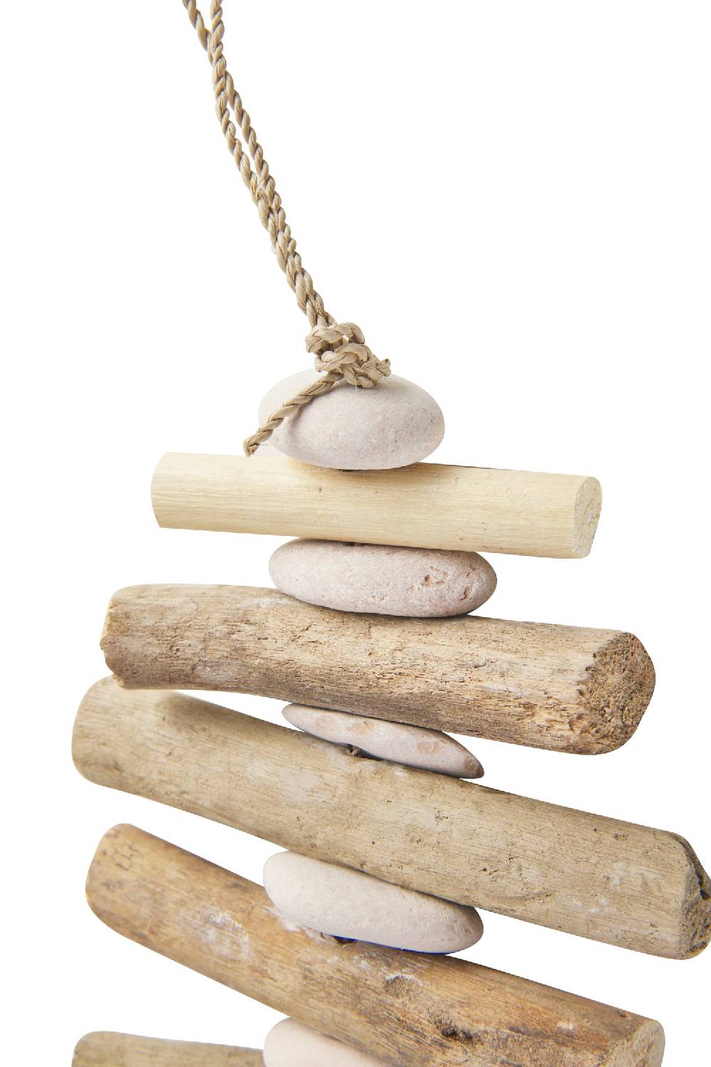 Novità Home Decor - Coda Pesce Grigia Con Legnetti Mare E Sassi