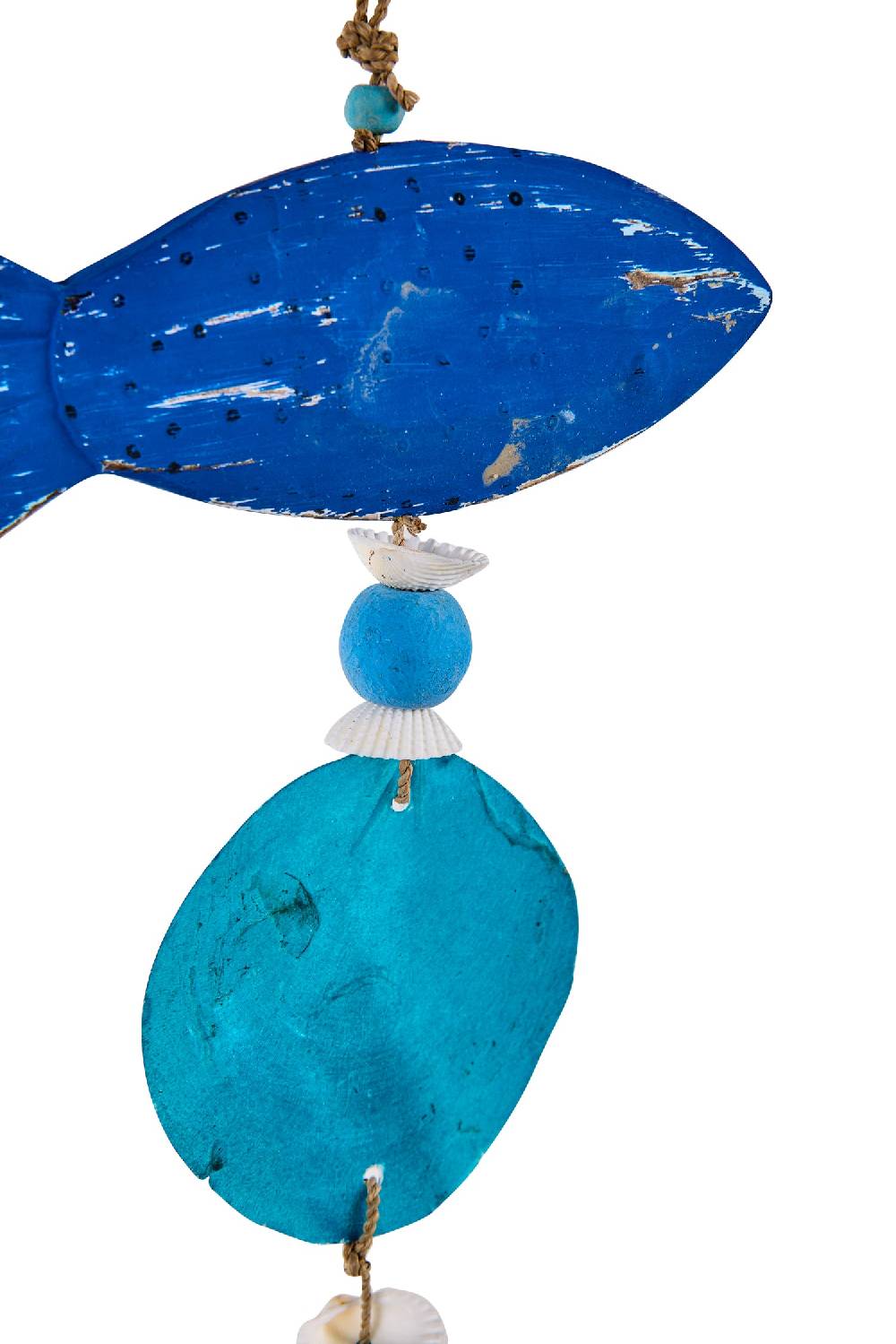 Novità Home Decor - Nappa Con Pesce E Conghiglia Blue