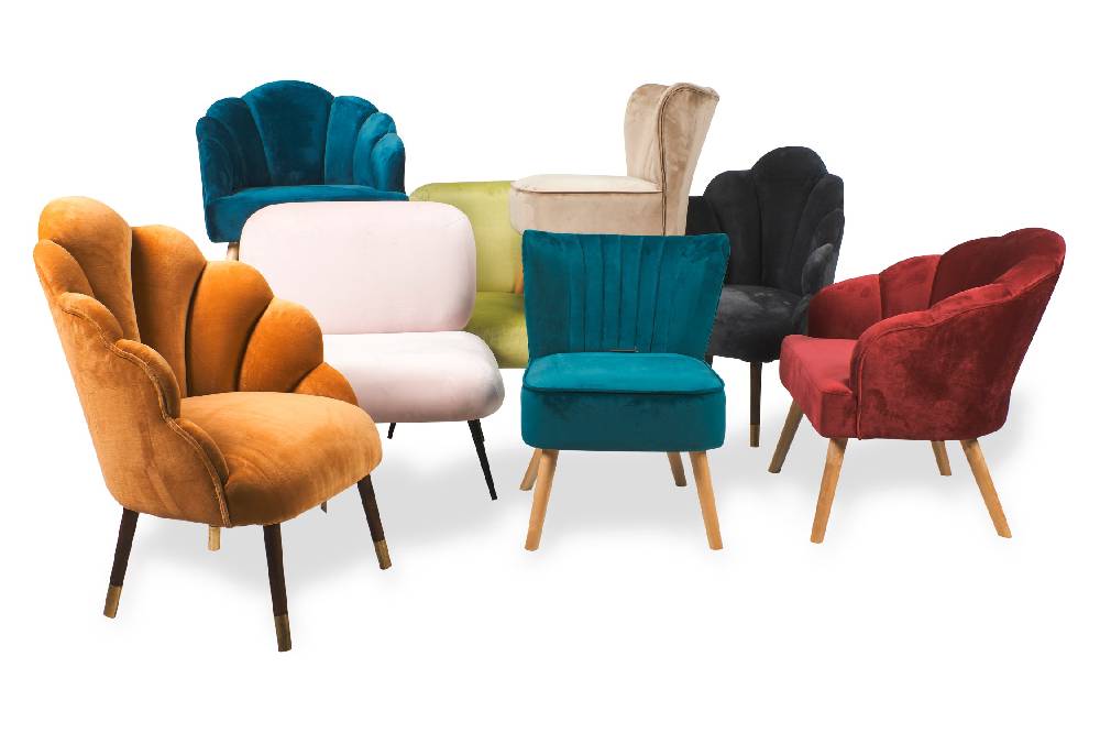 Novità Home Delfina - Poltroncina Velluto Colore Beige