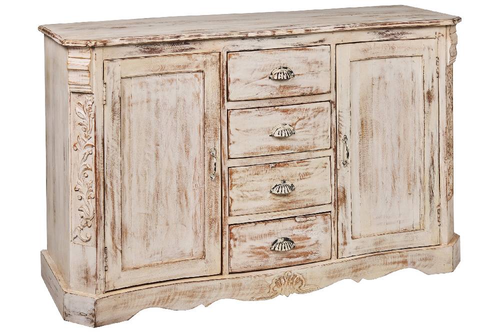 Novità Home Dominique - Credenza In Legno Riciclato Color Crema