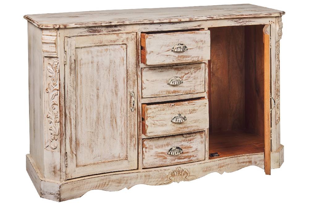 Novità Home Dominique - Credenza In Legno Riciclato Color Crema