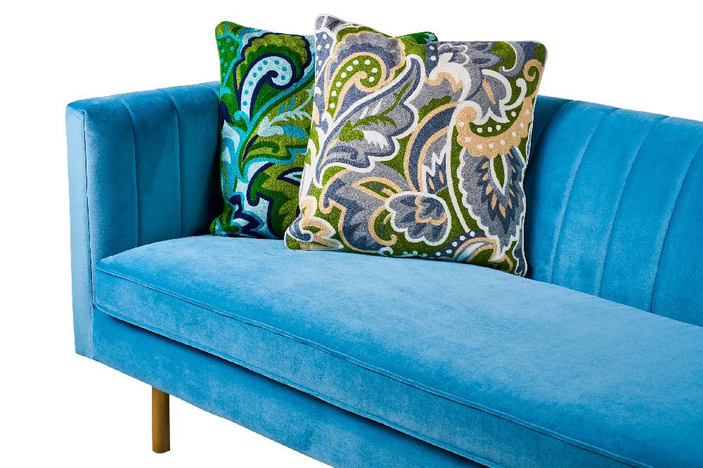 Novità Home Embroidery - Cuscino Foliage Blu Light Gray