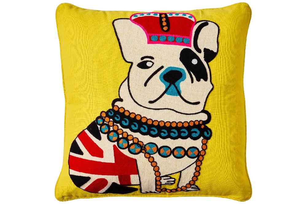 Novità Home Embroidery - cuscino yellow pop art royal dog