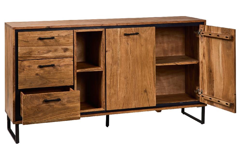 Novità Home Farley - Credenza 2 Sportelli 3 Cassetti 2 Ripiani A Vista