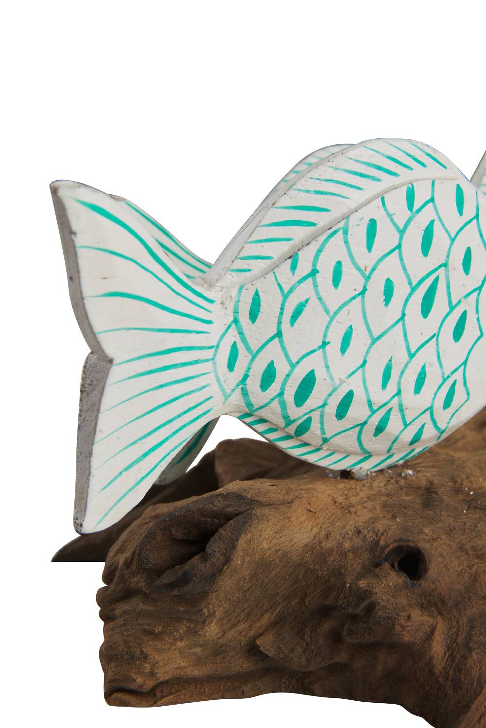 Novità Home Fish - Tronchetto Con 3 Pesci Squame Turquesi