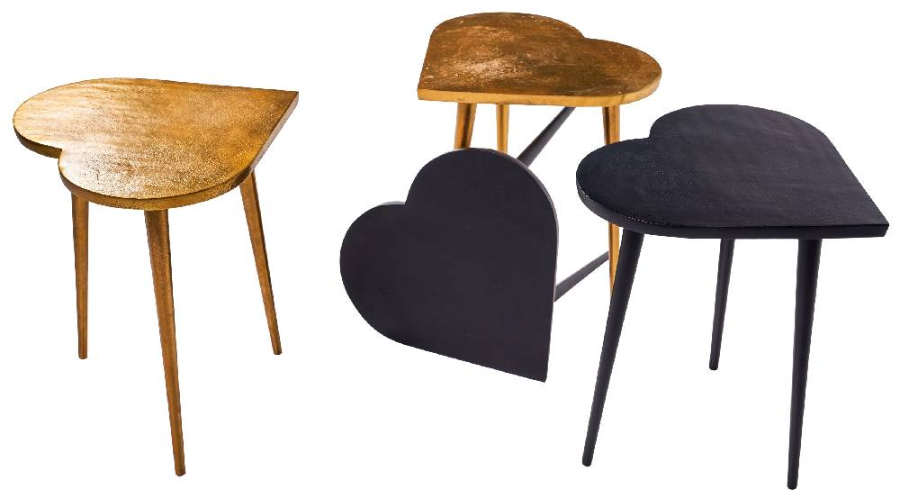 Novità Home Flower Of Hearts - Set 4 Tavolini In Ferro