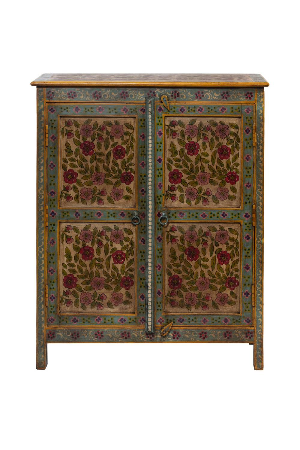 Novità Home Frida - Credenza in Legno di Mango Decorata a Mano