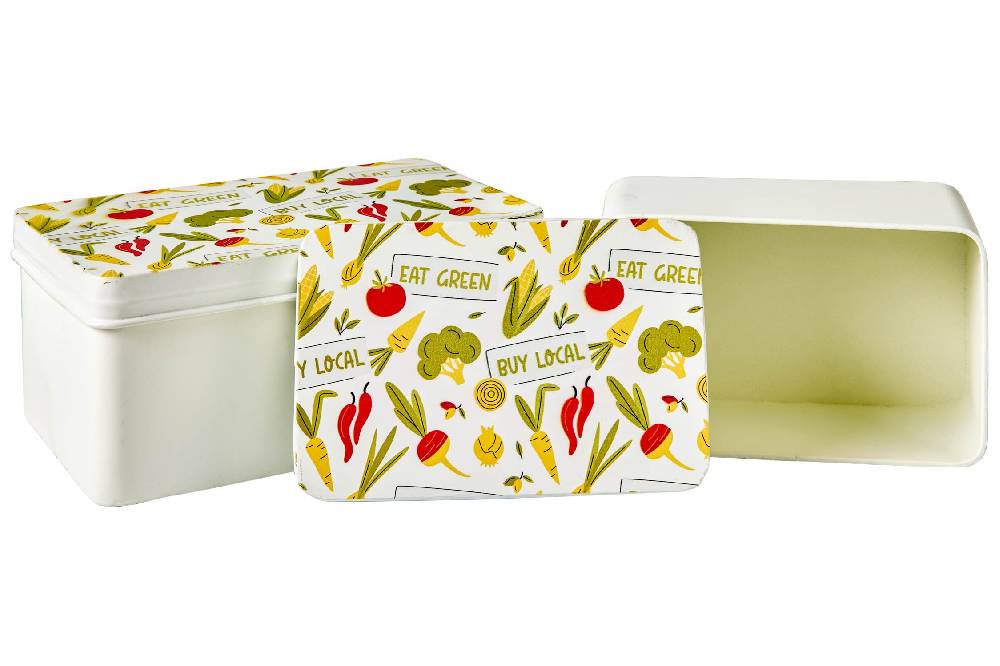 Novità Home Friendly - Scatole 1/2 Rectangular Eat Green By Local Bianca