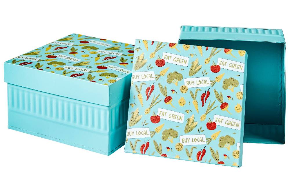 Novità Home Friendly - Scatole 1/2 Square Eat Green By Local Turquese