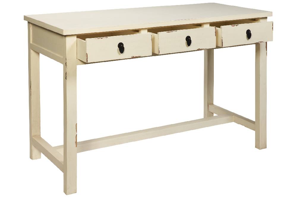 Novità Home Fuji - Scrivania 3 Cassetti In Legno Bianco