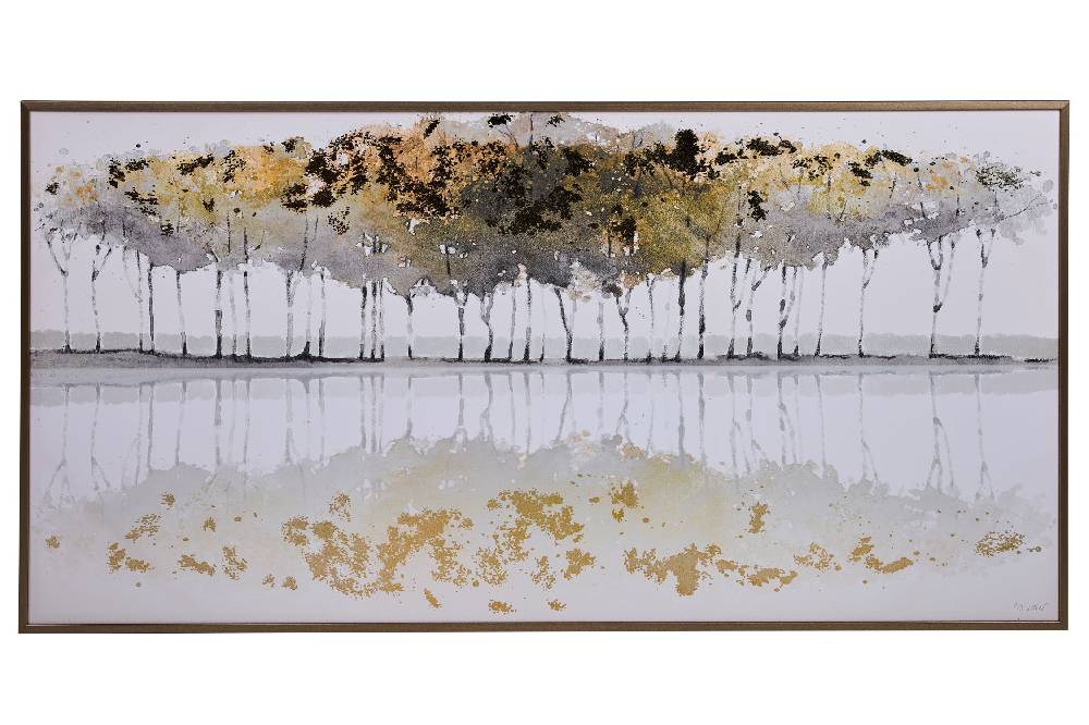 Novità Home Gallery - Tela Dipinta Il Lago In Autunno