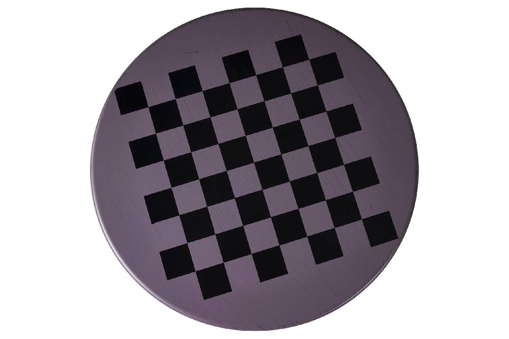 Novità Home Game - Set 1/3 Tavolino Grigio Con Due Sedie Diesgno Scacchiera