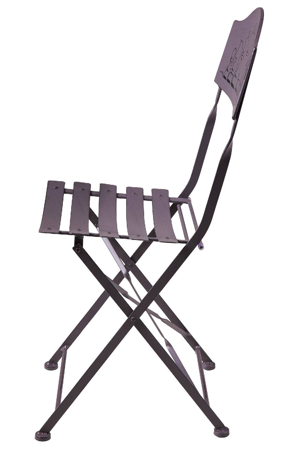 Novità Home Game - Set 1/3 Tavolino Grigio Con Due Sedie Diesgno Scacchiera