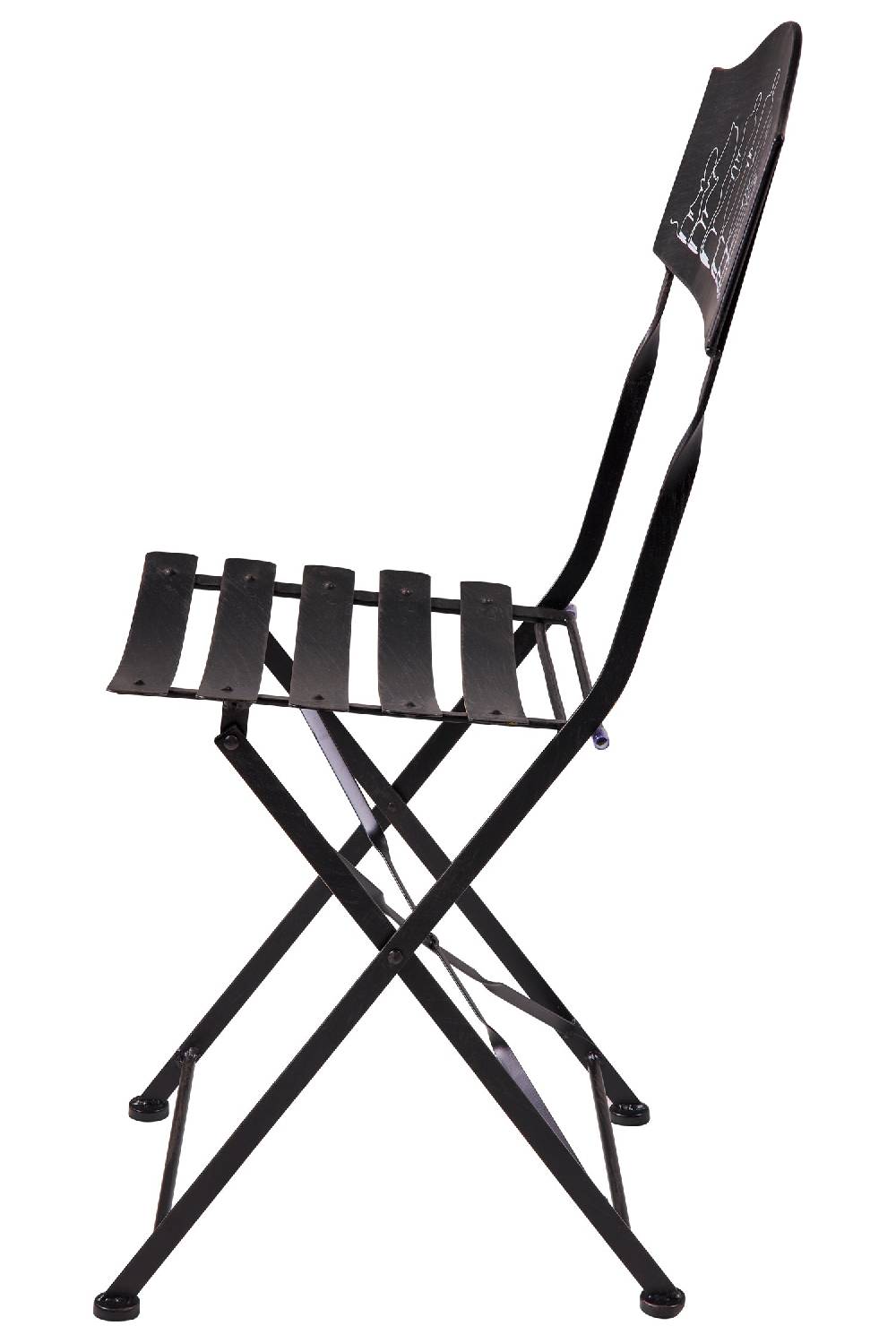 Novità Home Game - Set 1/3 Tavolino Nero Con Due Sedie Disegno Scacchiera