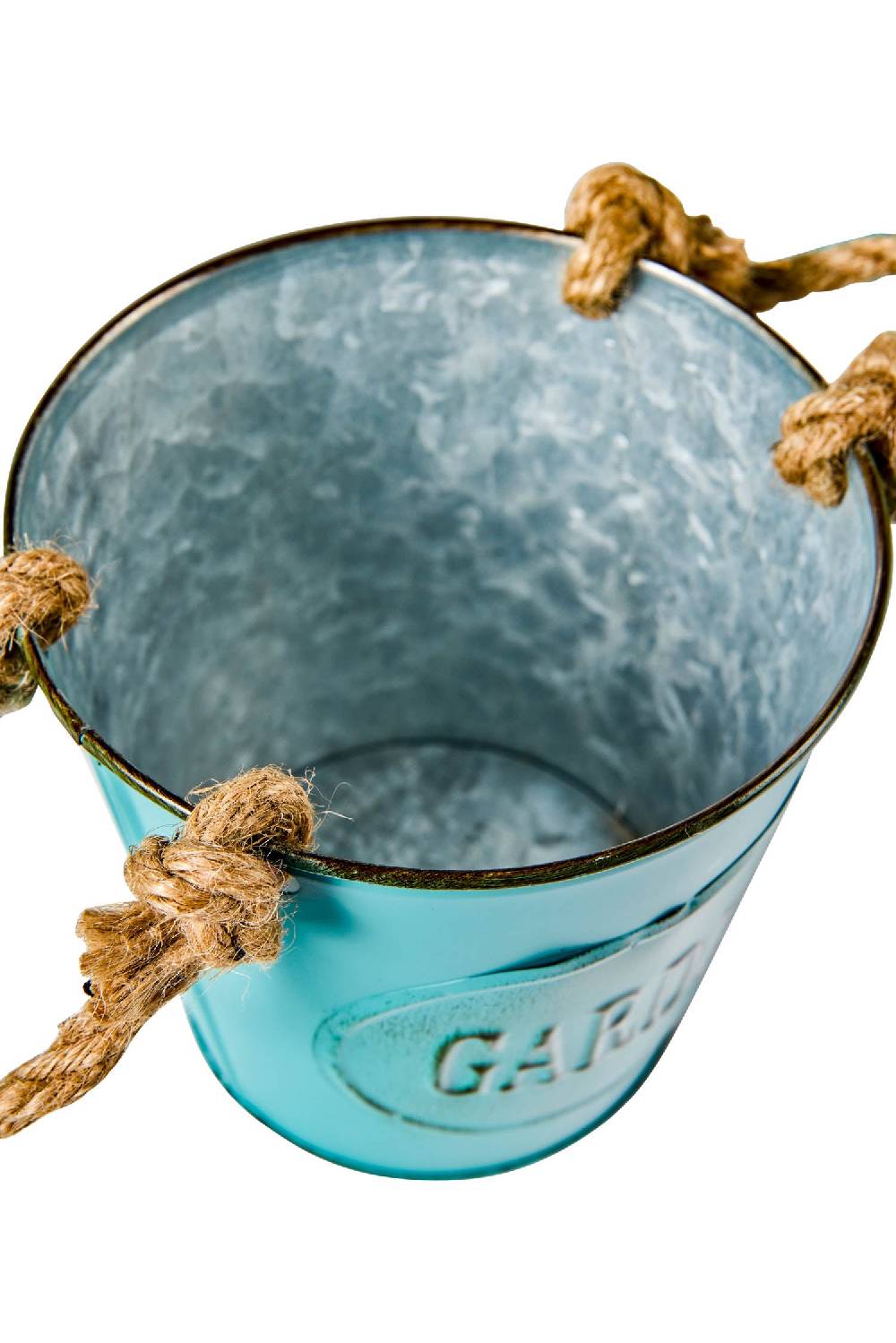 Novità Home Garden - Set 3 Cache-Pot In Zinco E Corda