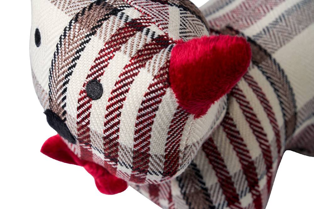 Novità Home Gattino Ferma Porta In Tessuto Tartan Bianco E Rosso