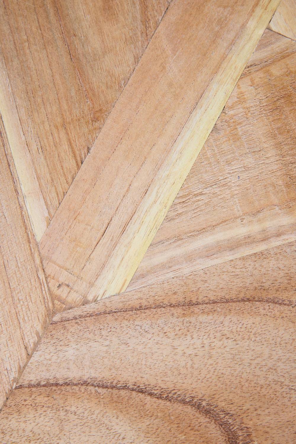 Novità Home Georgette - Tavolino Quadrato Piano Naturale Gambe White Vintage