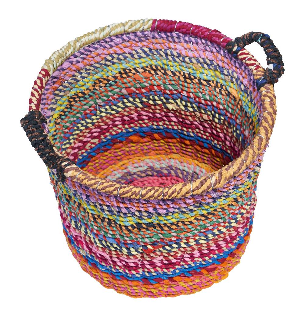 Novità Home Gerla Rotonda Con Manico In Cotone Di Recupero - Set 1/2