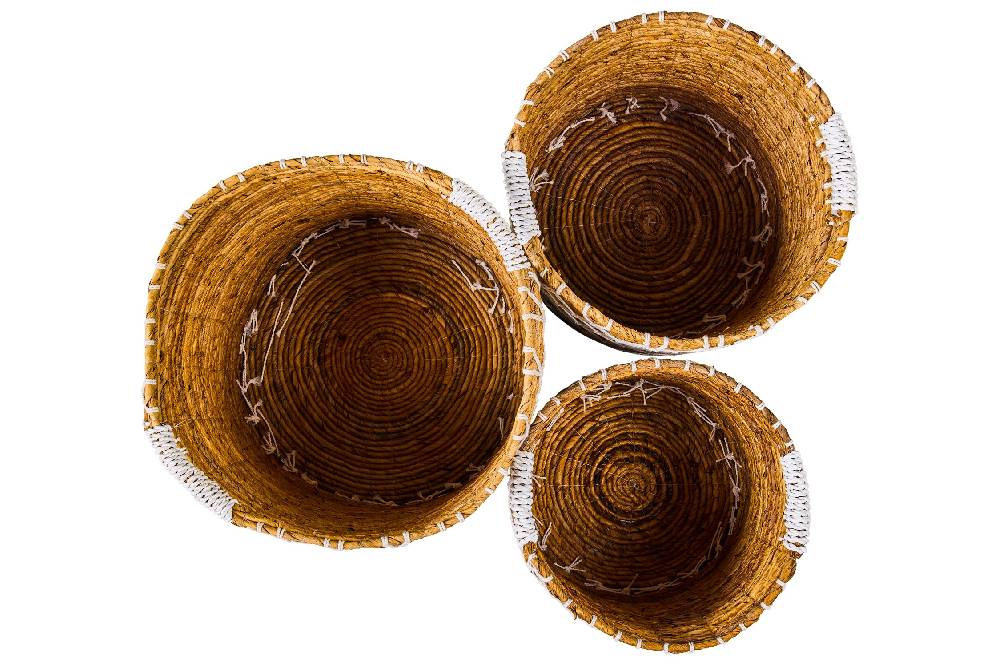 Novità Home Gipsy - Set 3 Ceste In Seegrass E Macrame