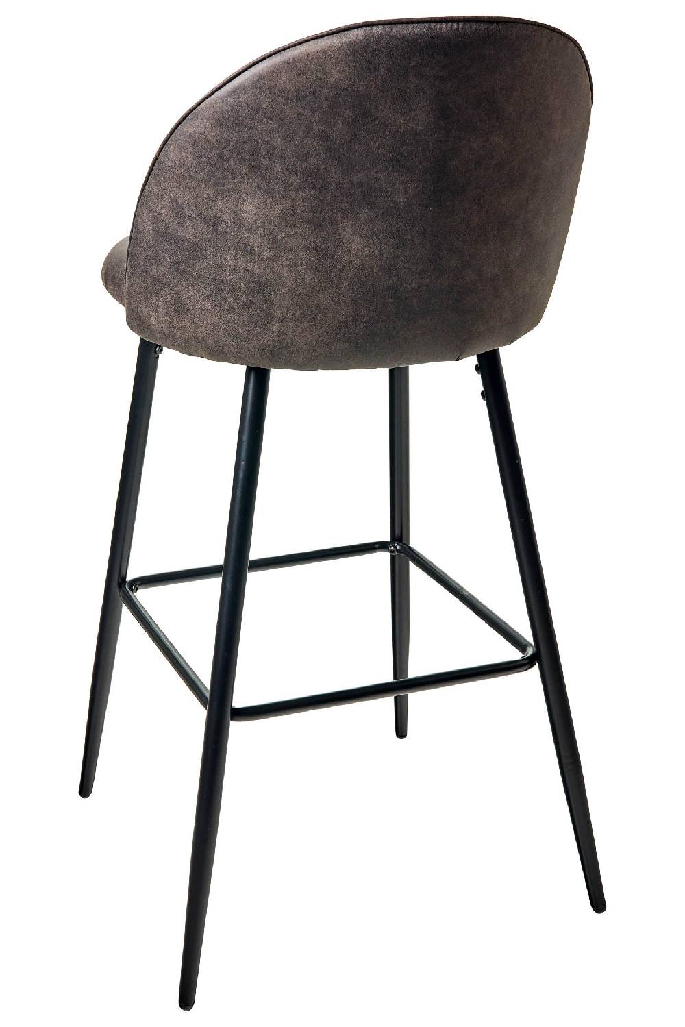 Novità Home Giulio - Sgabello In Ferro Con Tessuto Simil Pelle Grigia