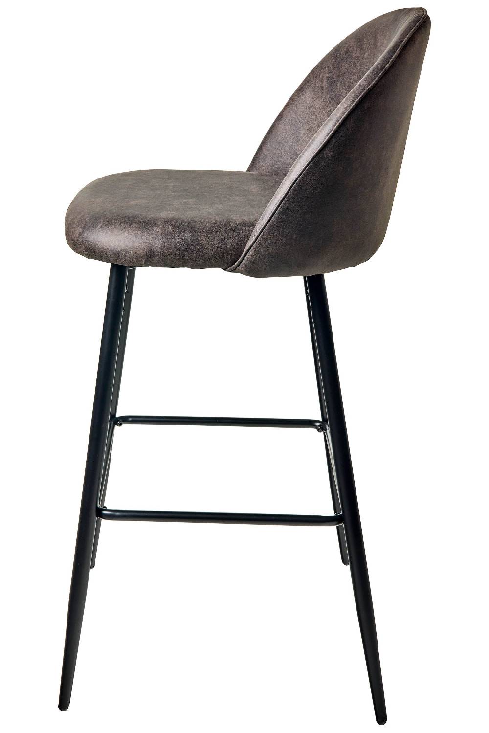 Novità Home Giulio - Sgabello In Ferro Con Tessuto Simil Pelle Grigia