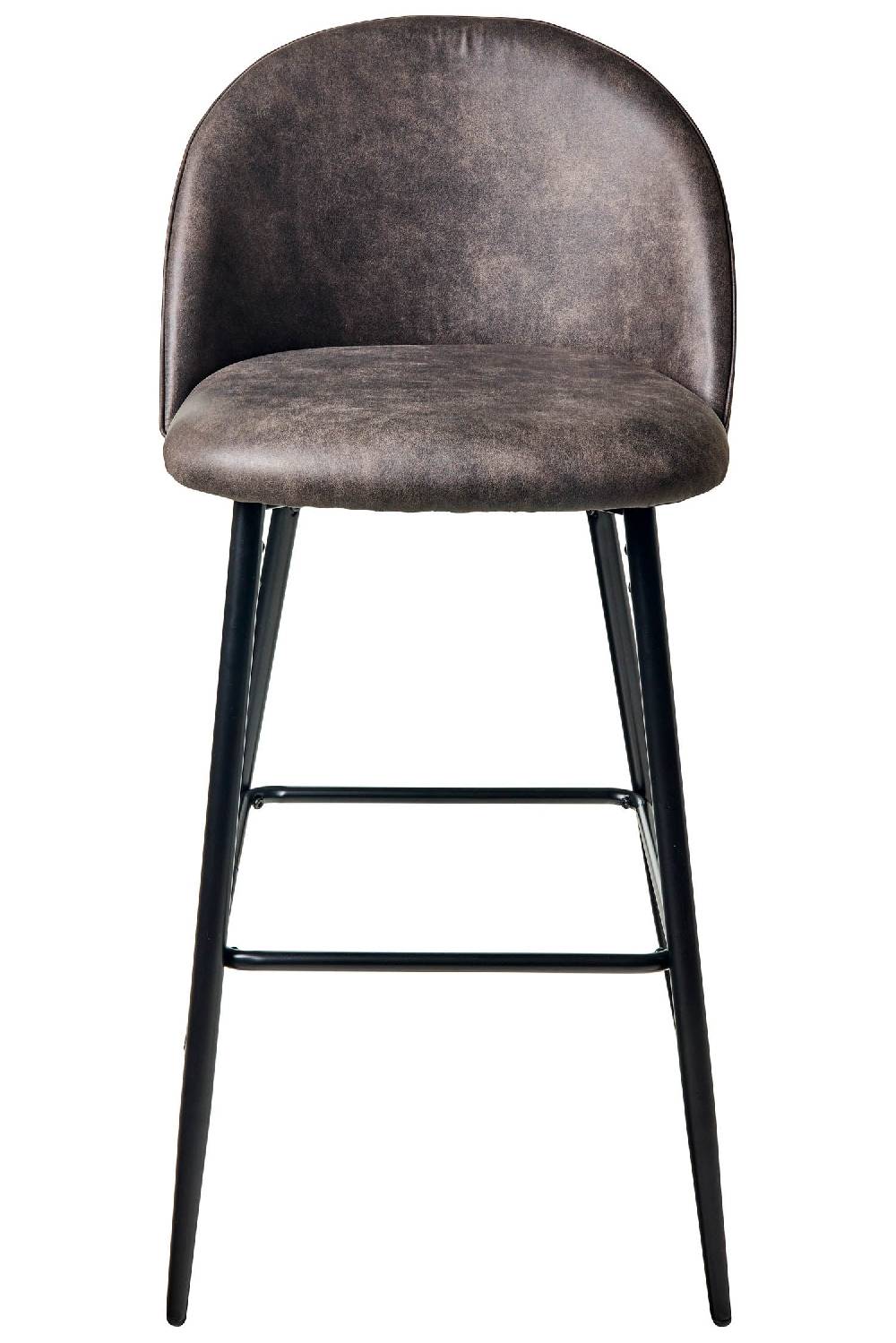 Novità Home Giulio - Sgabello In Ferro Con Tessuto Simil Pelle Grigia