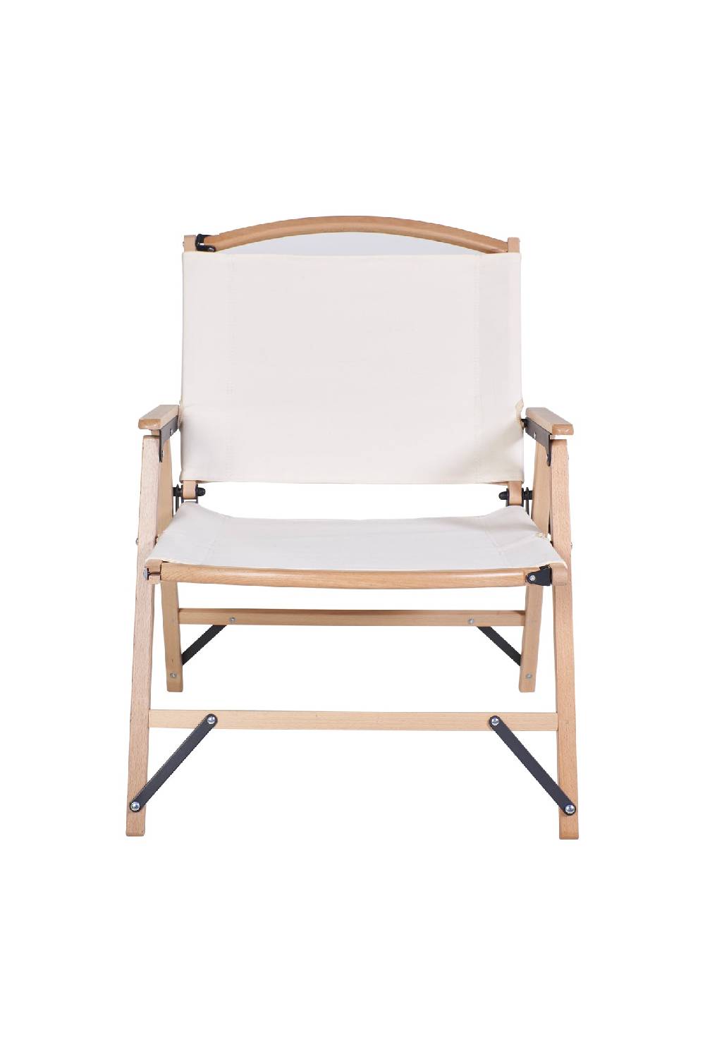 Novità Home Glamping - Poltrona Pieghevole In Tela E Legno Di Faggio Beige