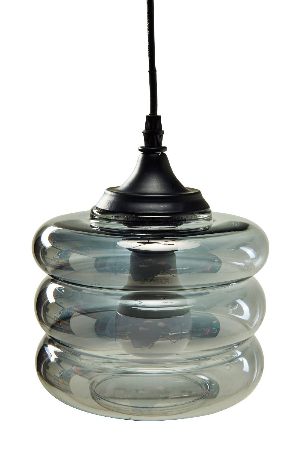 Novità Home Glass - Lampadario In Vetro E Ferro Grigio