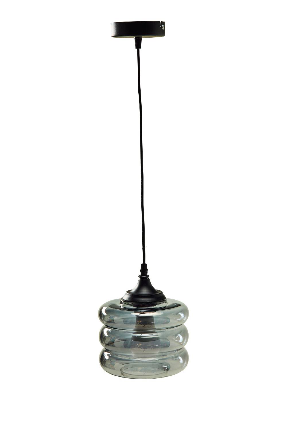 Novità Home Glass - Lampadario in Vetro e Ferro Grigio