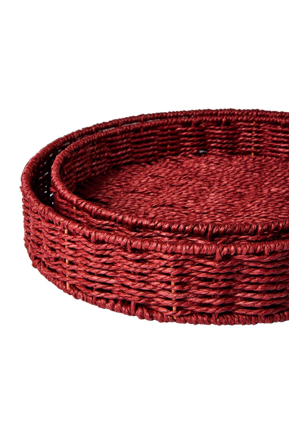 Novità Home Gourmet - Ceste Vassoio Tondo Burgundy Set 1/2