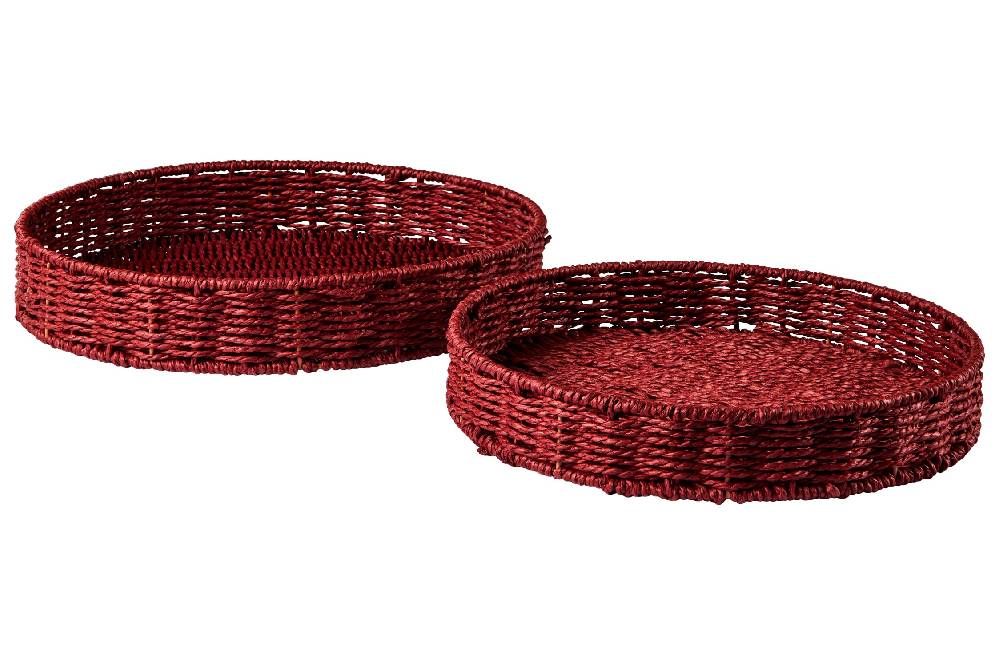 Novità Home Gourmet - Ceste Vassoio Tondo Burgundy Set 1/2