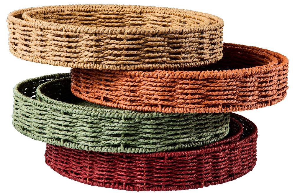 Novità Home Gourmet - Ceste Vassoio Tondo Green Set 1/2