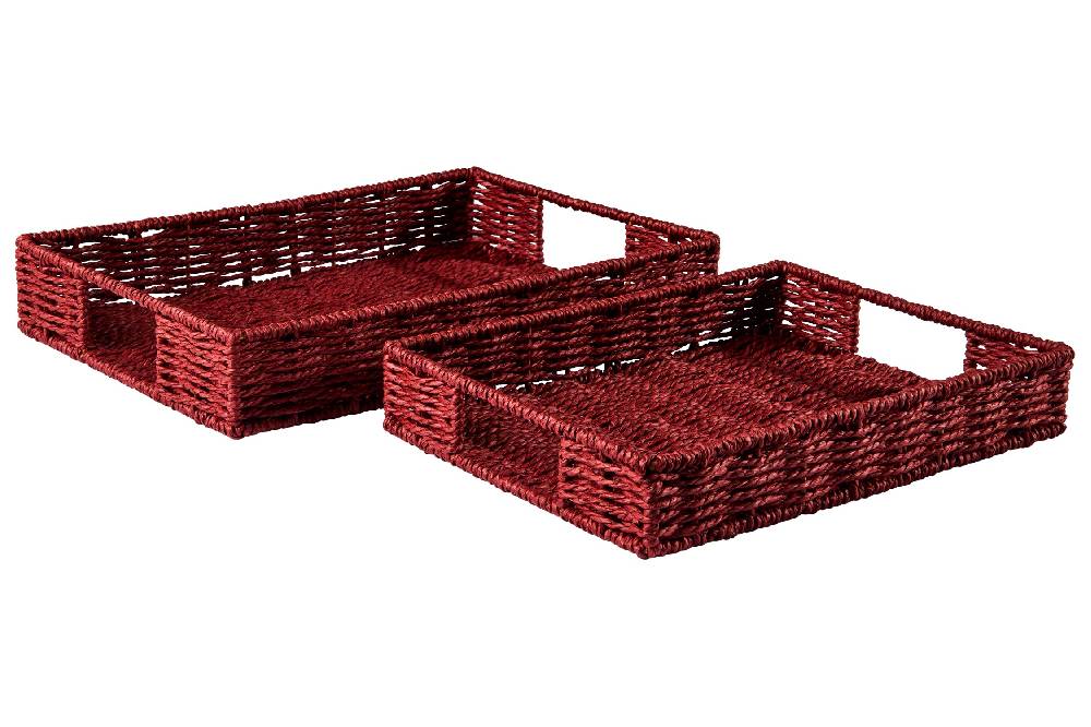 Novità Home Gourmet - Cesto Vassoio Rettangolare Burgundy Set 1/2