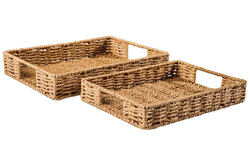 Novità Home Gourmet - Cesto Vassoio Rettangolare Natural Set 1/2