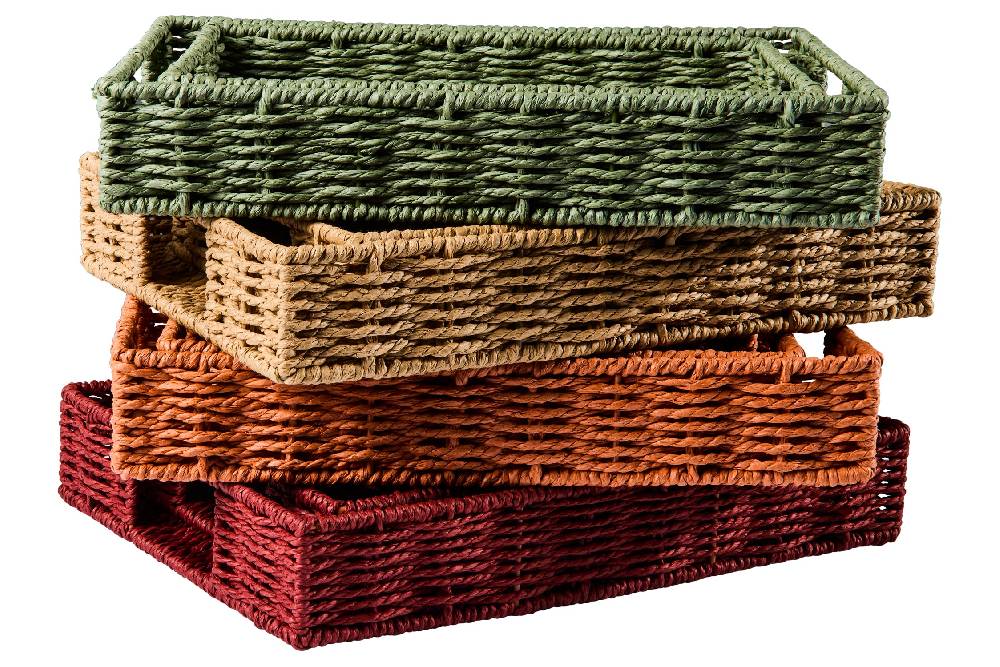 Novità Home Gourmet - Cesto Vassoio Rettangolare Orange Set 1/2