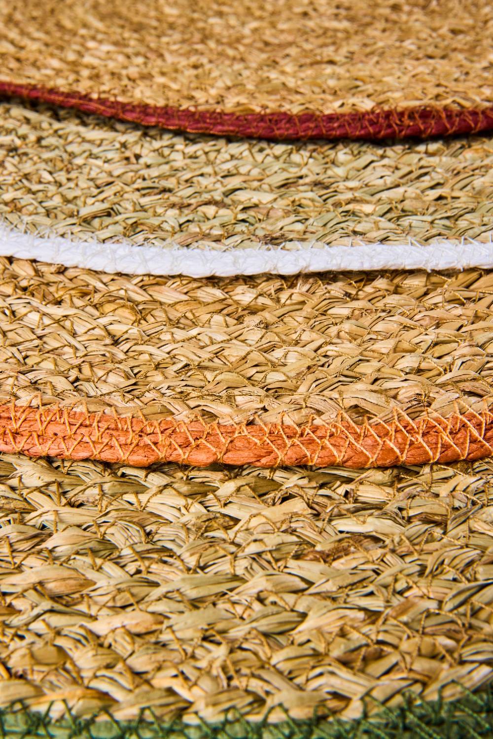 Novità Home Gourmet - Placemate Tondo Naturale Bordato Orange Set 1/4