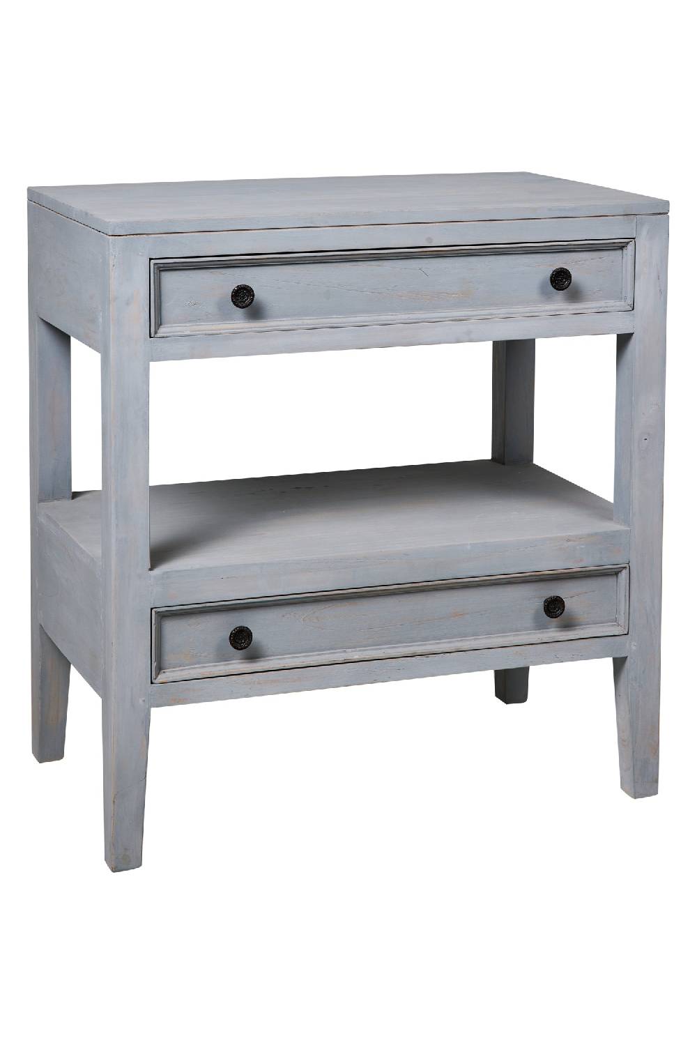 Novità Home Heloise - Mobiletto Comodino 2 Cassettini Grey Vintage