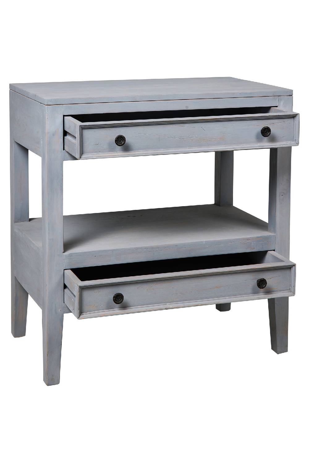 Novità Home Heloise - Mobiletto Comodino 2 Cassettini Grey Vintage