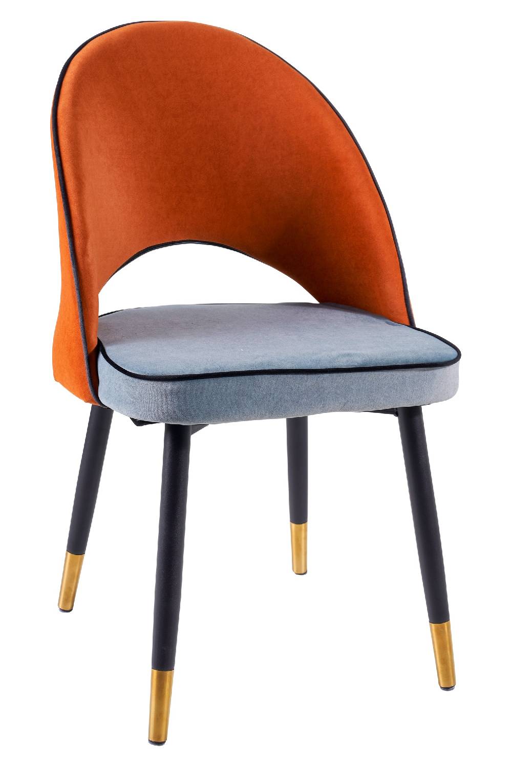 Novità Home Holly - Sedia Seduta Azzurra Schienale Arancio