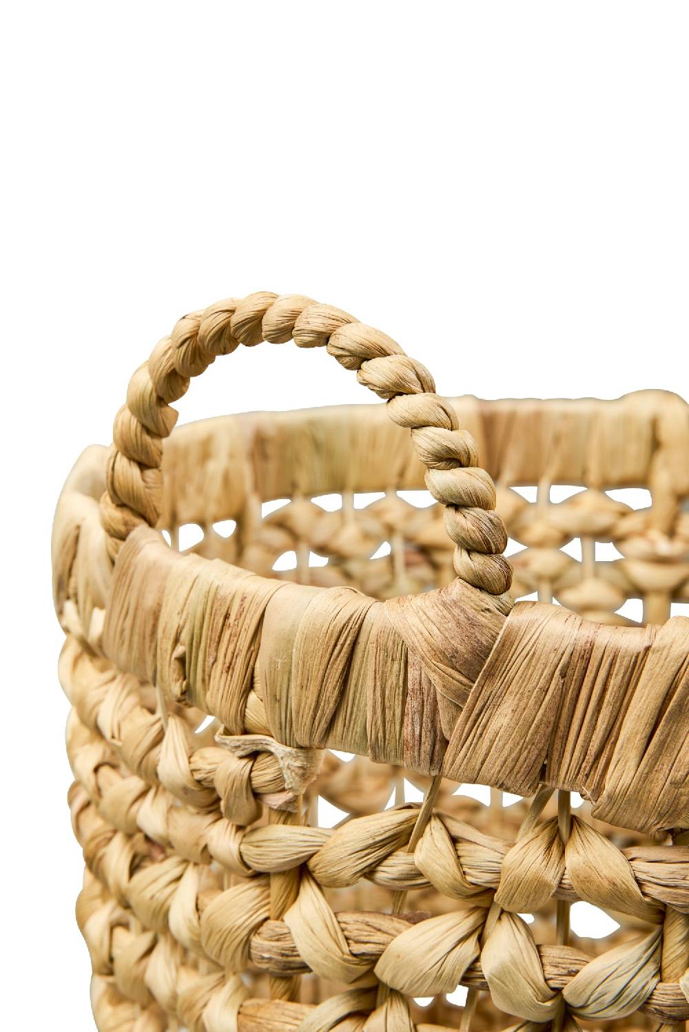 Novità Home Homemade - Ceste Tonde Set 1/3 Medie Con Manici Trama Treccia