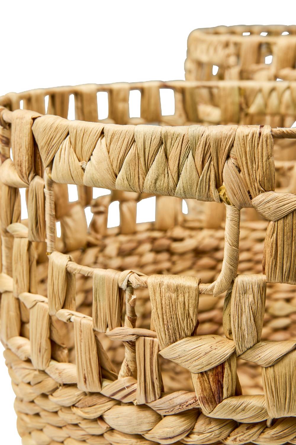 Novità Home Homemade - Ceste Tonde Set 1/3 Piccole Trama Treccia Traforata