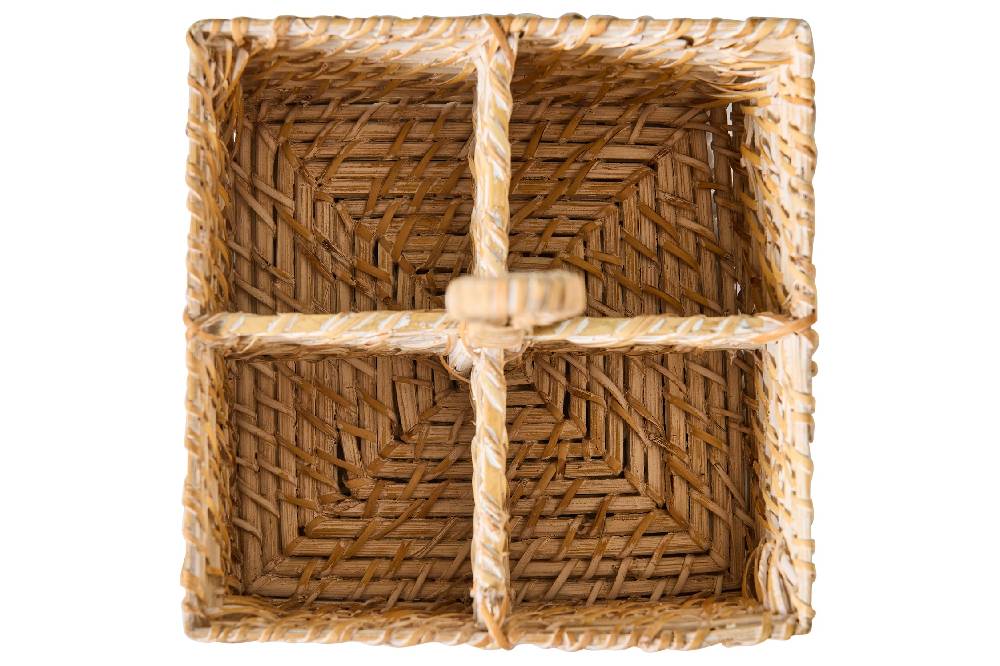 Novità Home Homemade - Cestino Rettangolare Condimenti 4 Divisori Con Manico