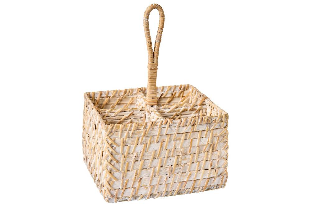 Novità Home Homemade - Cestino Rettangolare Condimenti 4 Divisori Con Manico