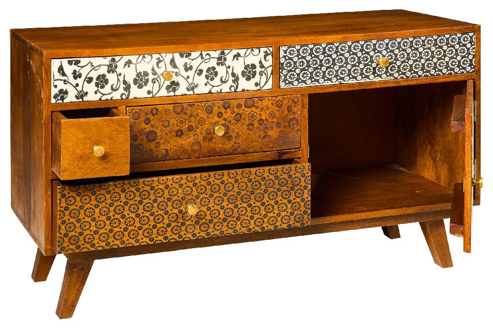 Novità Home Honfleur - Credenza 1 Sportello 5 Cassetti