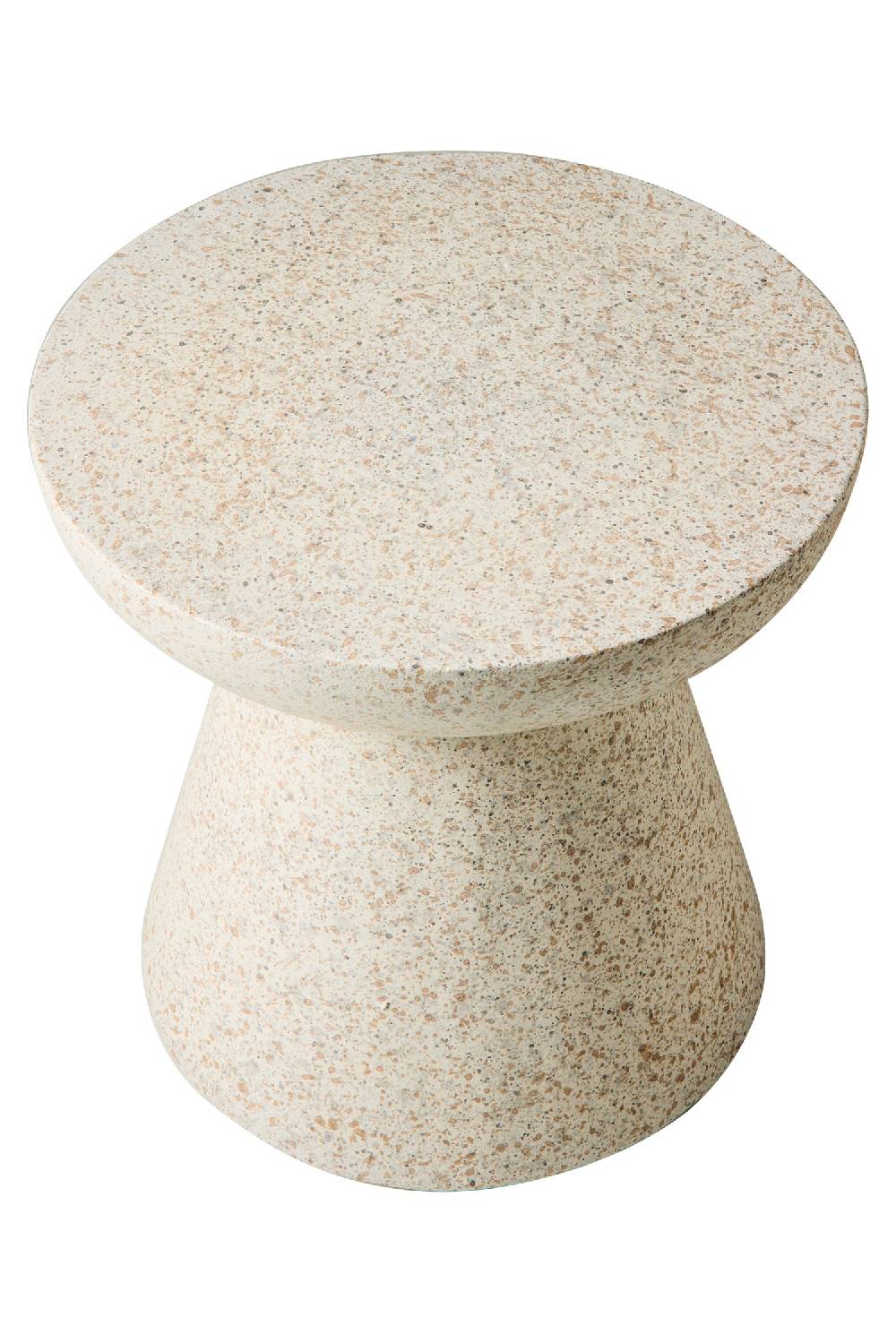 Novità Home In & Out - Tavolino Forma Tappo In Polyresina Graniglia Bianco