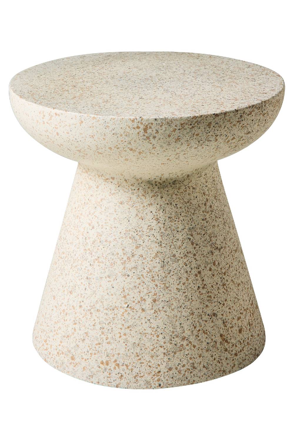 Novità Home In & Out - Tavolino Forma Tappo In Polyresina Graniglia Bianco