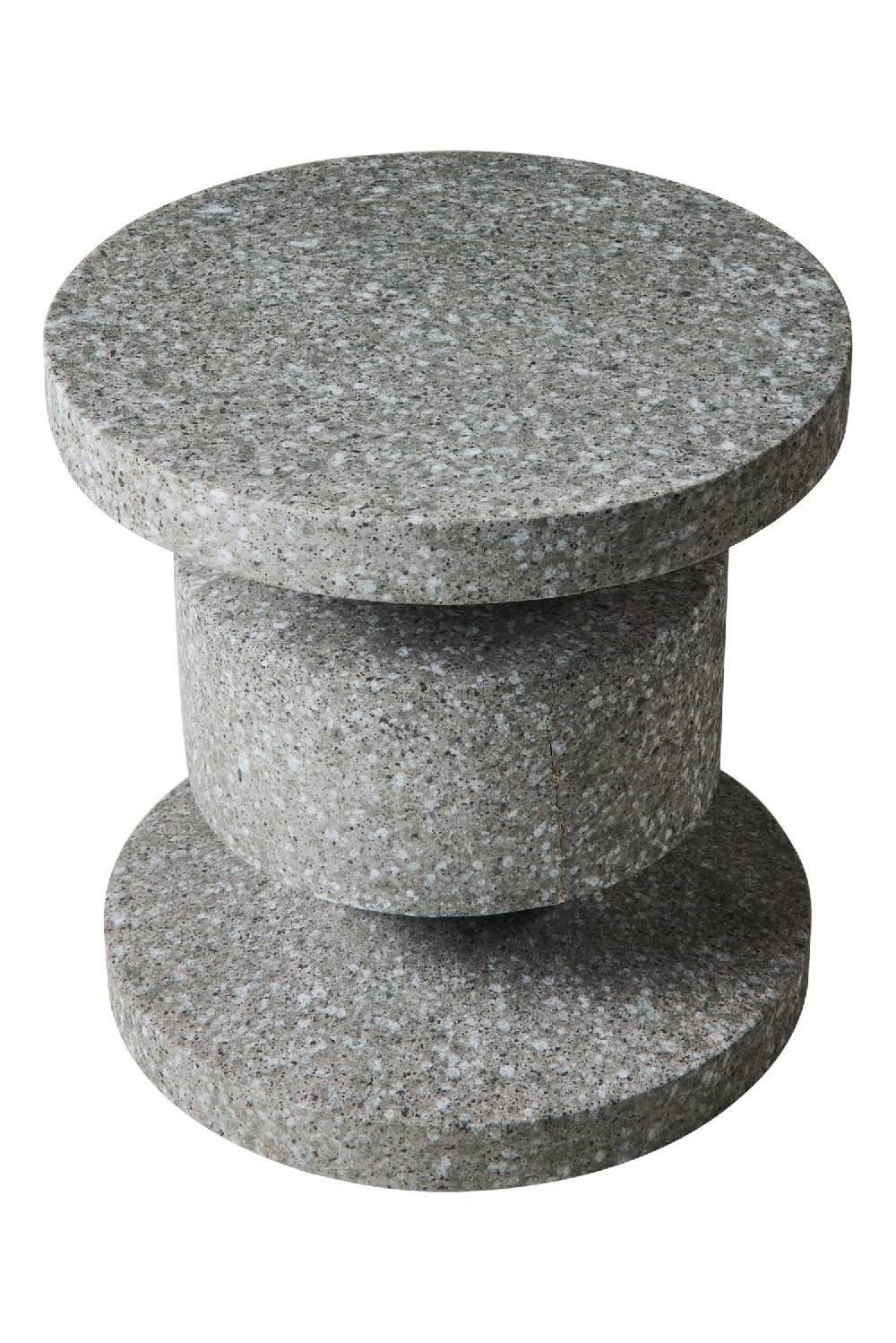 Novità Home In & Out Tavolino Rocchetto In Polyresina Graniglia Grigia