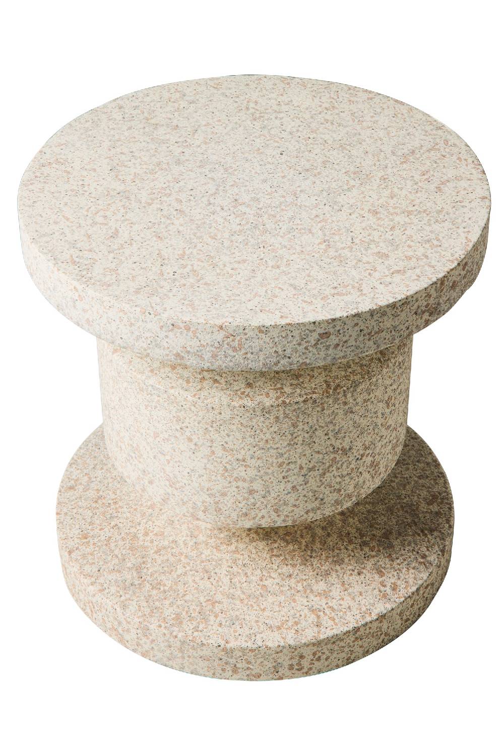 Novità Home In & Out Tavolino Rocchetto In Polyresina Graniglia White