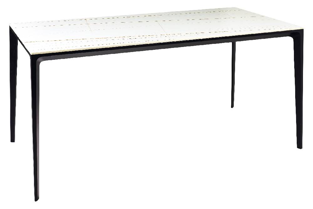 Novità Home In Out - Tavolo In Pietra Sinterizzata E Alluminio Bianco 160cm